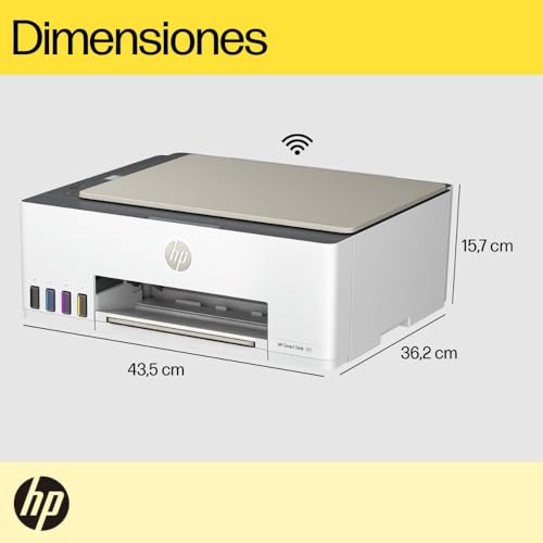 HP Impresora Multifuncional Smart Tank 583, Todo-en-Uno, Tanque de Tinta, WiFi, USB, Bluetooth, Smart, AirPrint, Impresión, Copiado, Escaneo (4A8D7A#AKY)