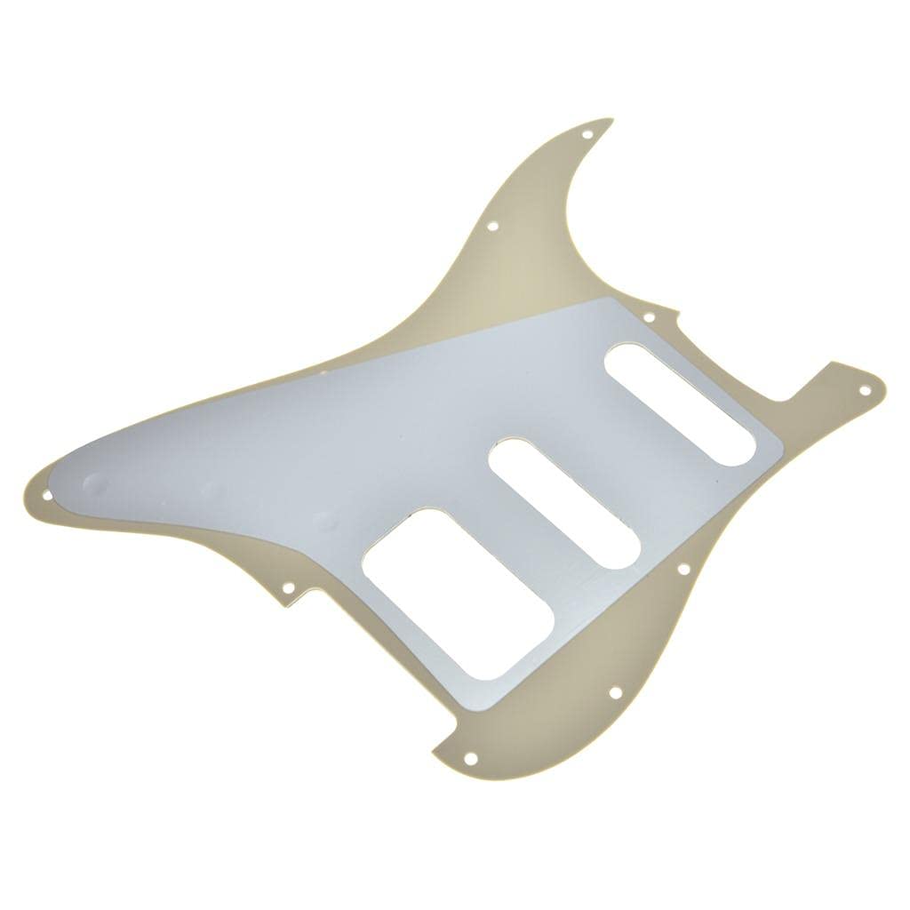 Dopro Golpeador de guitarra Strat HSS de 11 agujeros, 2 tripulaciones Humbucking Pickup Mount para American FD Stratocaster Aged Pearl