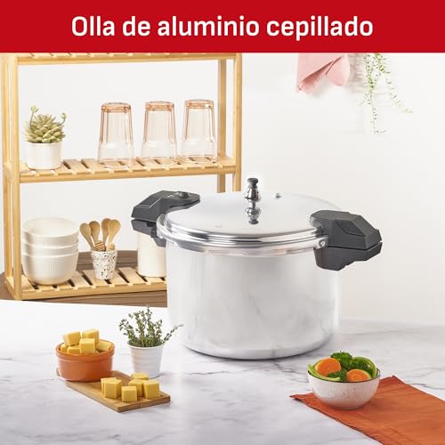 Olla Express T-fal Plateada 15 L con Cinco Sistemas de Seguridad y Fácil Limpieza