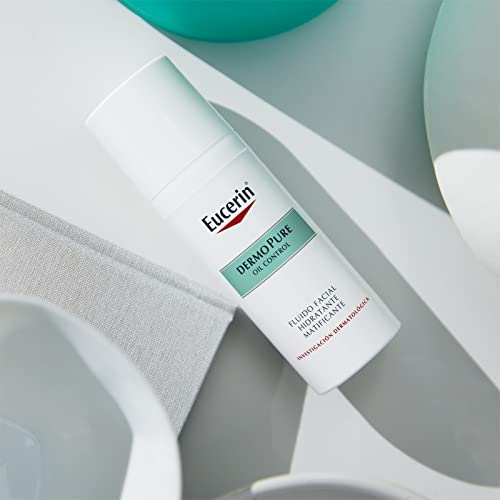 Eucerin Fluido Facial Hidratante Matificante para piel grasa, 50 ml