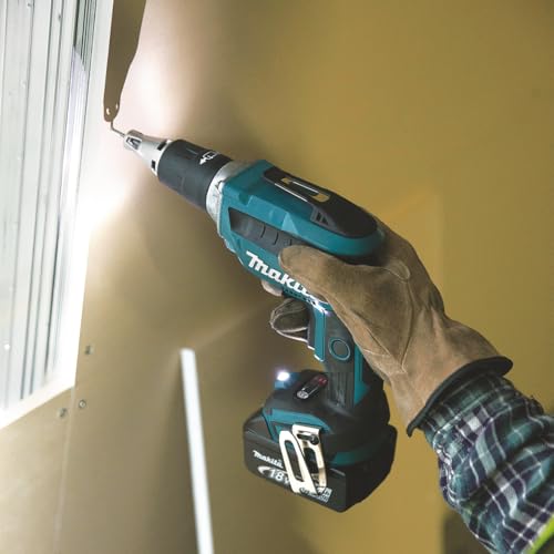 Makita DFS452Z Kit de destornillador de pared de yeso inalámbrico de 1/4 pulgadas con motor sin escobillas