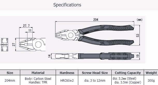 VAMPLIERS - Juego de 2 alicates para extracción de tornillos, fabricado en Japón: alicates de linemans de 8 pulgadas + mini alicates para quitar tornillos de 5 pulgadas con agarre seguro ESD