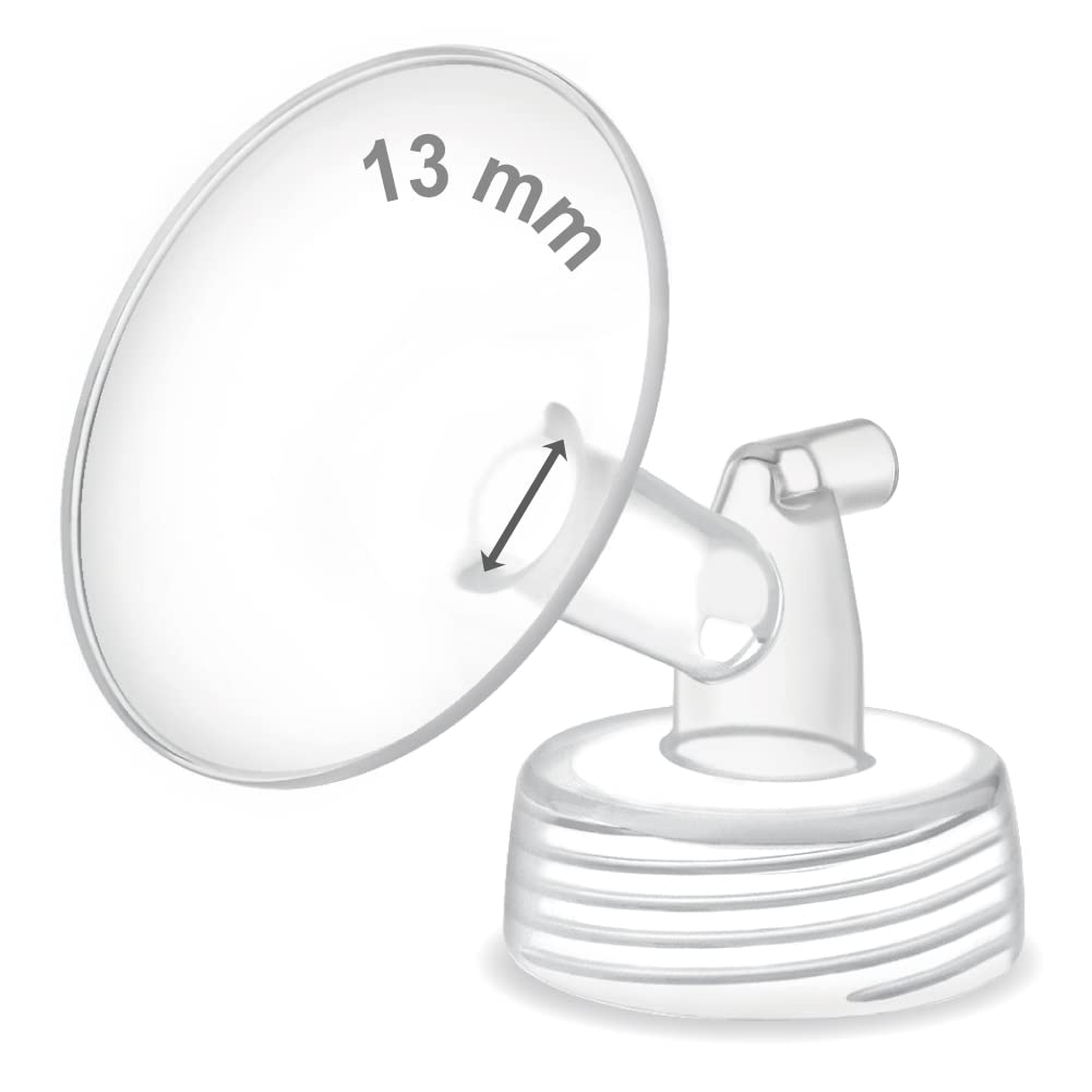 Maymom pieza de extracción de cuello ancho compatible con bombas S1/S2 de Spectra; incluye Embudo de boca ancha; no es producto original; 1 unidad transparente, 13 mm.