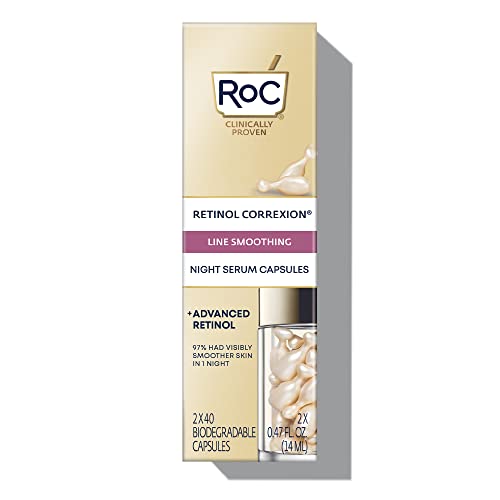 RoC Retinol Correxion Line Smoothing Night Retinol Serum, 80 Capsules (Limited Edition Value Set)