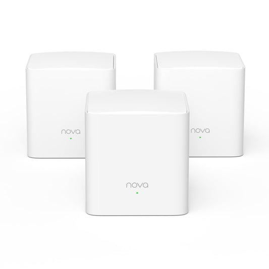 Tenda Nova WiFi Mesh System MW5G - Router WiFi de Malla AC1200, hasta 867 Mbps en 5 GHz, Cubre hasta 270㎡, Red de Malla de Doble Banda Gigabit para 40 Dispositivos, Funciona con Alexa, 3-Pack