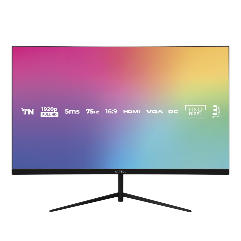 Monitor Led Panel TN de 27" Captive Vivid SP270 Full HD 1080p 75Hz 5ms 1xVGA + 1xHDMI 1.4 + Vesa 75 Elite Series