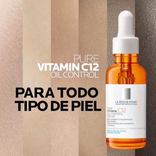 La Roche-Posay Pure Vitamin C12 Oil Control Serum 30ml Serum anti-oxidante con 12% de Vitamina C y Ácido Salicílico para piel mixta a grasa