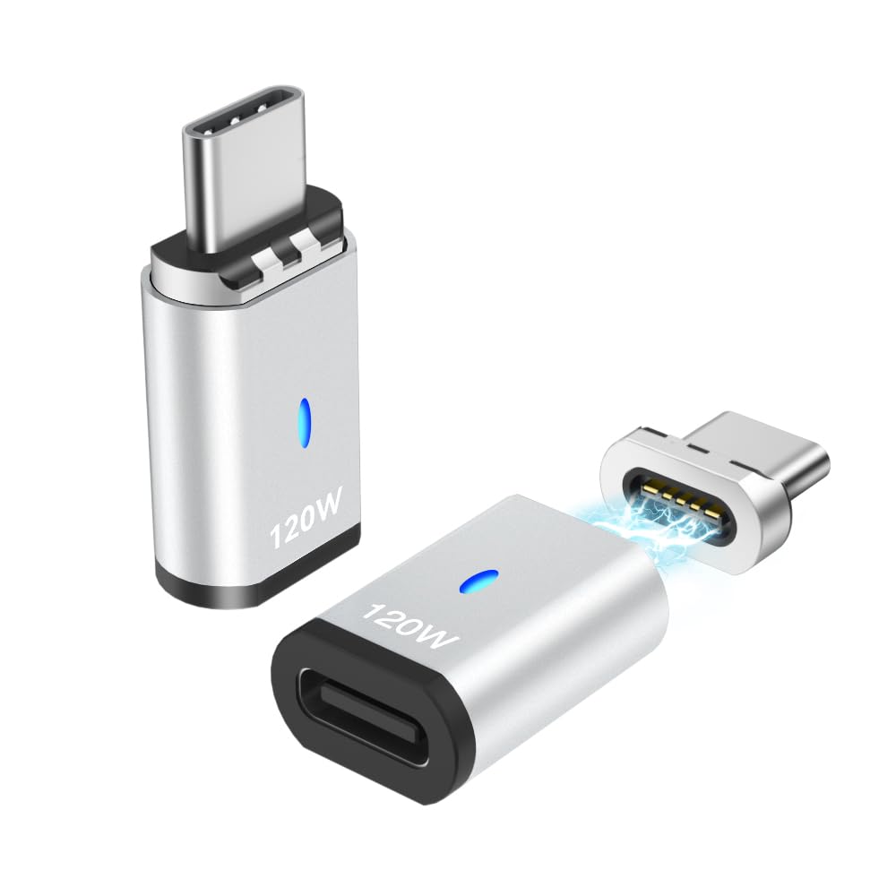 Adaptador Magnético SHEEAST USB C Negro 5 Pines 120W 480Mbps 2 Unidades