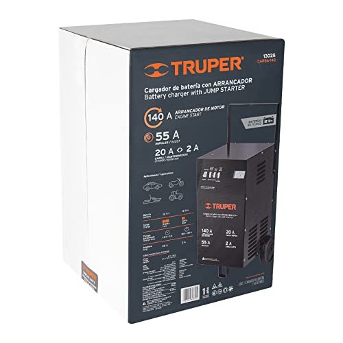 Truper CARBA-140, Cargador de baterías con ruedas 12 V, 140 A