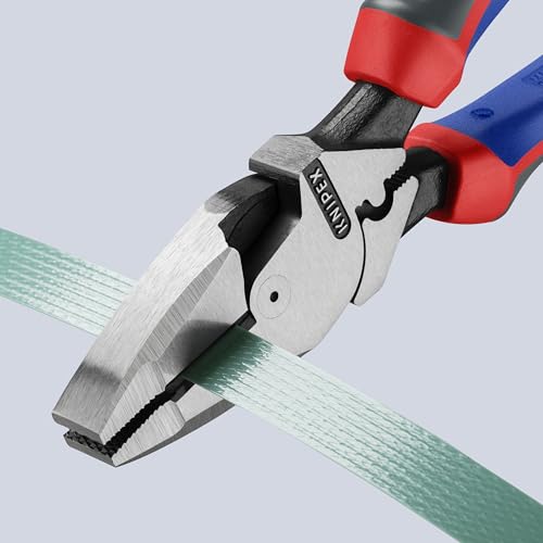 KNIPEX 09 12 240 Pinza de electricista Lineman's Pliers, modelo americano acabado pavonado,Plata, 240 mm