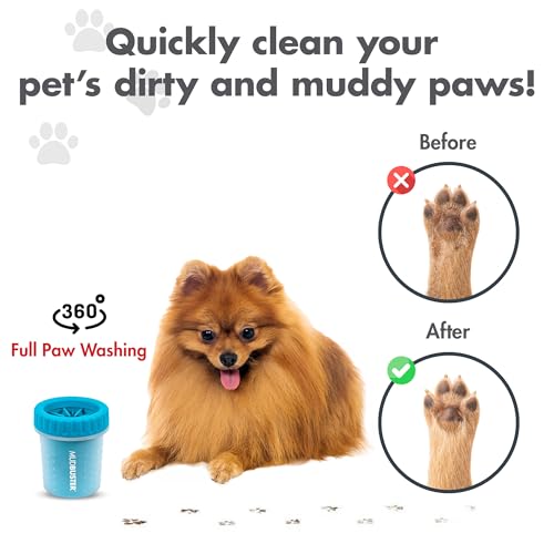 Dexas MudBuster Limpiador portátil para patas de perro, Azul, Pequeño
