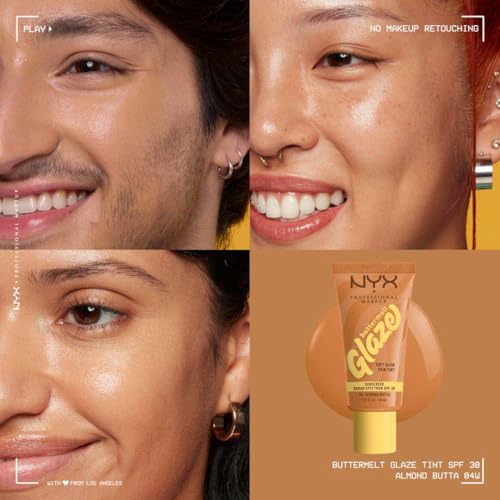 Tinta de Maquillaje Glaze Tint con SPF 30 de Nyx Professional Makeup, Tono Almond Butta (Beige Obscuro)