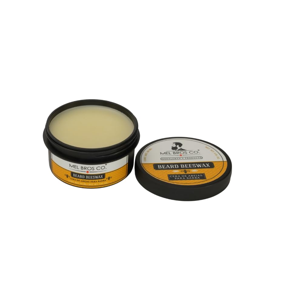 MEL BROS CO. - CERA DE ABEJA 3 OZ/Moldea y Suaviza Barba y Bigote 100% Ingredientes Naturales