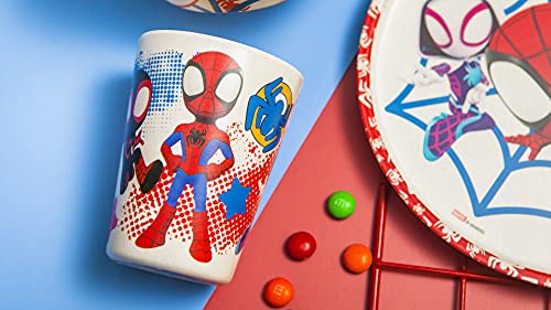 Juego de Vajilla Zak Designs Marvel Spider-Man Rojo Melamina Bambú para Niños (3 Piezas)