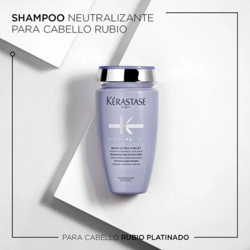 KERASTASE Blond Absolu Kit Cabello Rubio | Shampoo Matizador Ultra-Violet 250 ml + Shampoo Bain Lumière 250 ml + Acondicionador Cicaflash 200 ml + Termoprotector Cicaplasme 150 ml | Hidratación, Reparación y Protección del Tono Rubio