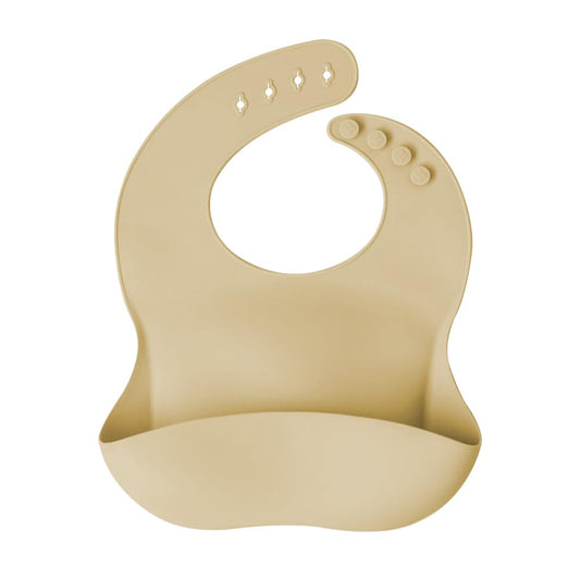 Babero de Silicón AMABABY Beige Collar Ajustable para Bebé