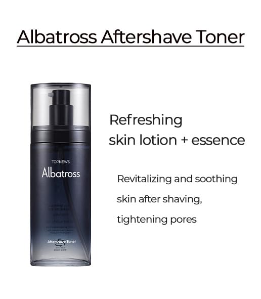 CHARMZONE Albatross Skincare for Men - Juego de tóner y emulsión para después del afeitado, juego de regalo nutritivo hidratante e hidratante con muestras de tamaño de viaje