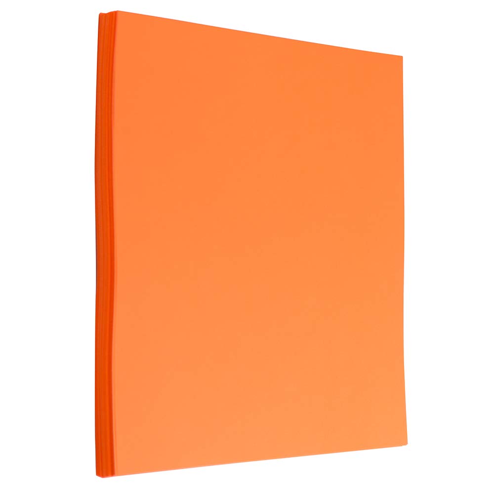 JAM PAPER Papel de color de 25 libras – 90 g/m² – 8,5 x 11 – Ultra naranja – 100 hojas/paquete