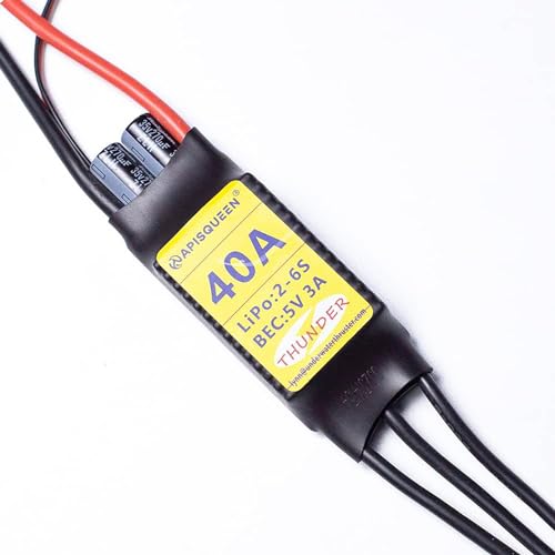 Driver de Velocidad Eléctrico APISQUEEN 40A ESC 2-6S 5V 3A BEC con XT60 y Enchufe 4.0 mm para RC Drone Airplane Motores sin Escobillas y Propulsor Subacuático