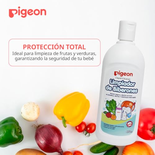 Limpiador Líquido Pigeon Recien Nacido Multiusos 450ml para Biberones y Tetinas