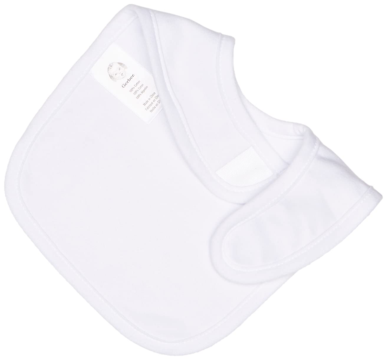 Gerber Paquete de 6 baberos unisex para bebé, color blanco, talla única de EE. UU, Blanco, Talla única