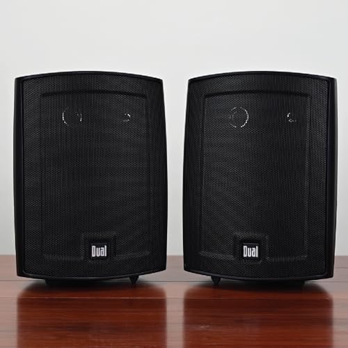 Dual Electronics LU53PB Altavoces con cable de 5.25 pulgadas de 3 vías de alto rendimiento para interiores y exteriores, instalación sin esfuerzo, uso en el hogar, piscina, patio, cochera, resistente