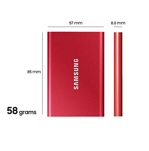 SSD Portátil Samsung Rojo 500 GB hasta 1050 MB/s USB 3.2