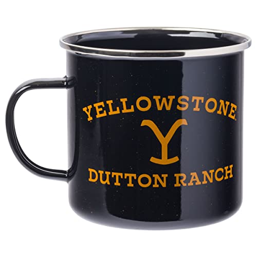 Taza de Campaña Silver Buffalo Yellowstone Dutton Ranch Esmaltada Blanca 21 Onzas