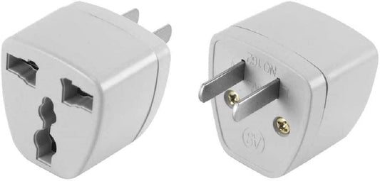 CELLCOM Convertidor de pin plano a pin redondo, Estados Unidos, Canadá, México, Japón, enchufe de viaje, enchufe tipo B. Pin redondo (UE/UK/Corea/China/AU) a pin plano (2 piezas)