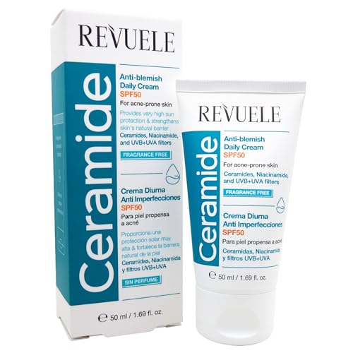 REVUELE CERAMIDE ANTIBLEMISH CREMA DIARIA ANTI-IMPERFECCIONES CON PROTECCION SOLAR SPF50 50MILILITROS