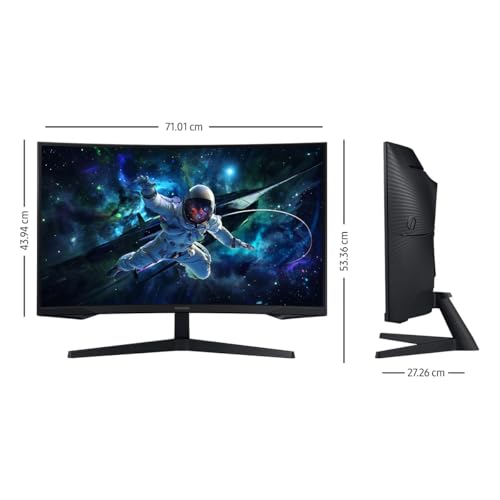 Samsung 32" Odyssey Monitor G55C QHD 165Hz, Resolución Quad HD, Curvatura 1000R, Frecuencia de actualización de 165 Hz y Tiempo de Respuesta de 1 ms (MPRT), AMD FreeSync LS32CG552ELXZX