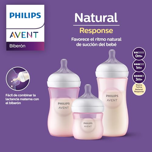 Set de Biberones Philips Avent Rosa Natural Response