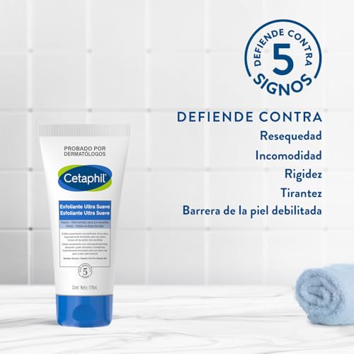 Cetaphil Exfoliante Ultra Suave 1 pz 178 ml Con Extracto de Bambú que Remueve Células Muertas de Uso Diário Recomendada por Dermatólogos para Piel Sensible