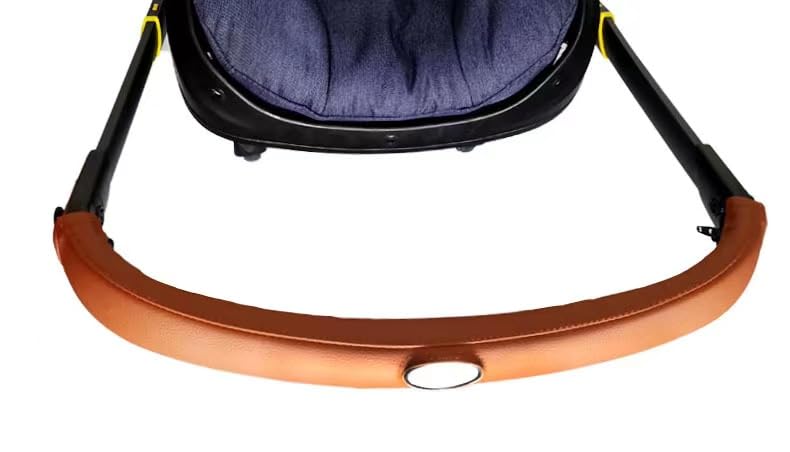 Funda de Piel Sintética MINILUJIA Café Claro con Cierre Extraíble para Manubrio Compatible con Asientos de Coche y Cochecitos Doona