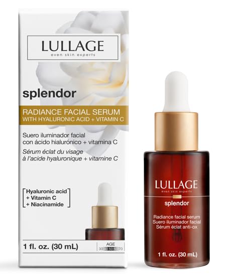LULLAGE, Splendor, Dropper, Suero Iluminador Facial, Tratamiento Facial Anti-edad, Aclara, Revitaliza, Hidrata, con Ácido Hialurónico, Vitamina C, 30 ml