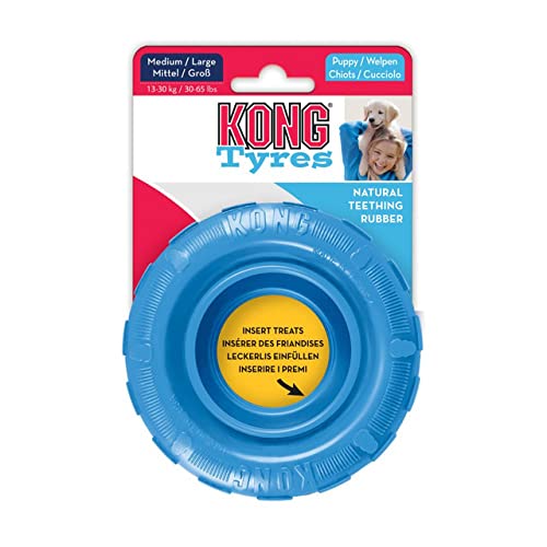 Kong Puppy Tires, color Rosa/Azul, Mediano/Grande