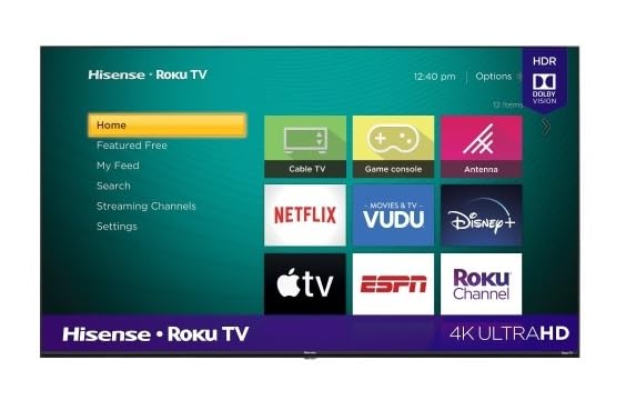 Hisense 58" 4K Ultra HD TV R6 Serie con Diseño Sin Bisel Modo de Juego Motion Rate 120 ‎USB Ethernet HDMI Funciona con Google Assistant y Alexa + Soporte de Pared (Sin Bases) 58R6E3 (Reacondicionado)