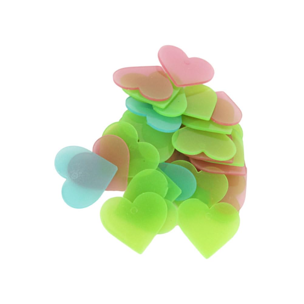 Toyandona - 200 pegatinas de pared con forma de corazón que brillan en la oscuridad, luminosas fluorescentes y extraíbles, para decoración de la habitación de los niños, guarderías, dormitorios