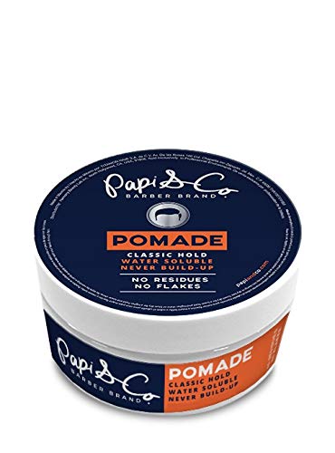 Papi & Co. Pomada Para Peinar y Estilizar 3 en 1 (Cabello, Barba y Bigote), Base Agua, Fijación Media-Alta, Clasic Hold Pomade - 4.0 Oz. -