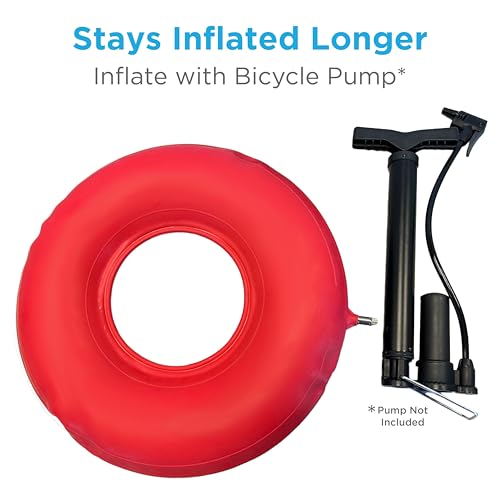 Cojín Inflable Nova Rojo Goma Duradera Fácil de Limpiar 18 Pulgadas