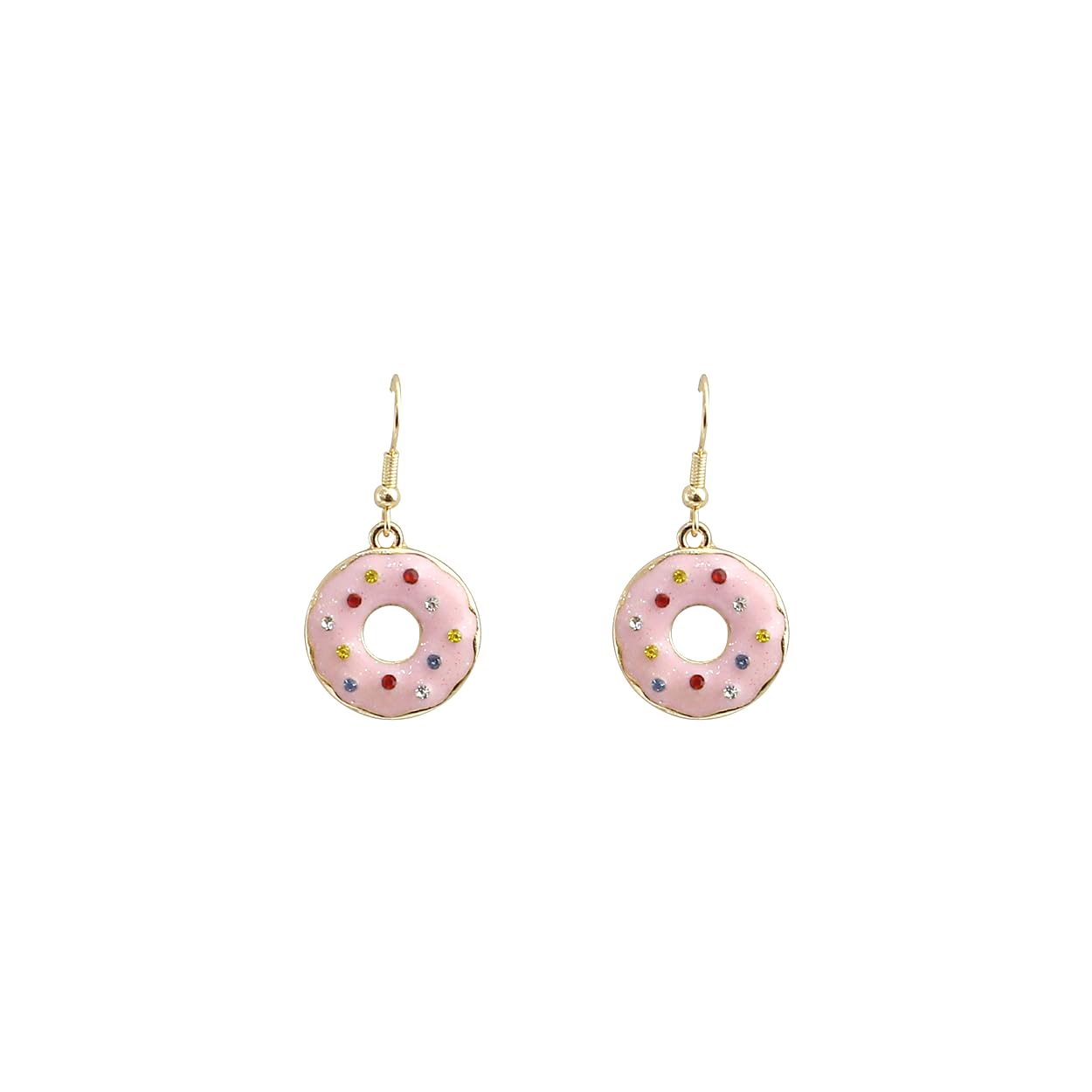 arete colgantes para mujer con forma de postre, helado, cono de helado, rosquilla, té de burbujas Boba, magdalenas, para amantes de la comida, hermosos colores pastel, chapado en oro, con caja de regalo incluida, Zinc, No es una piedra preciosa