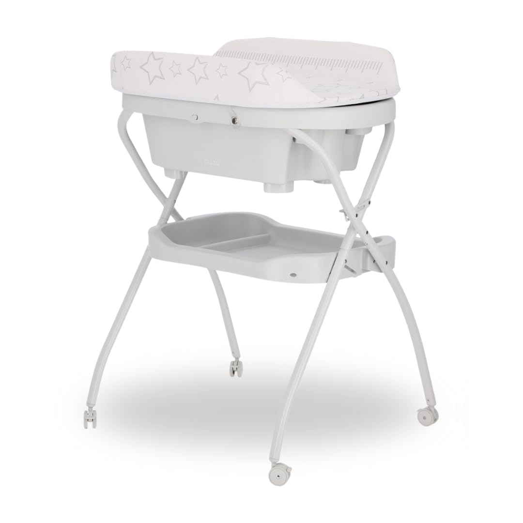 Bañera Nuzu Bebe Ergonómica Compacta con Cambiador y Sistema Antimoho