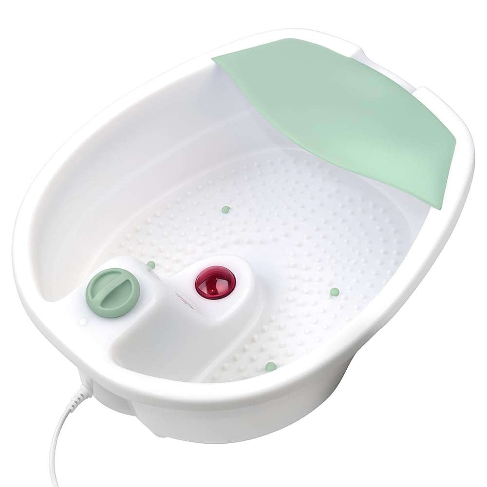 Hidromasajeador Eléctrico para Pies Spa 42 x 33 cm Tina Blanco y Verde