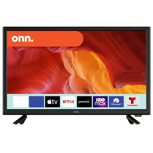 ONN Televisión de 24" Pulgadas Clase HD 720P Inteligente LED Compatible con Netflix, Youtube, Disney+, Apple TV y Funciona con Google Assistant | 100012590