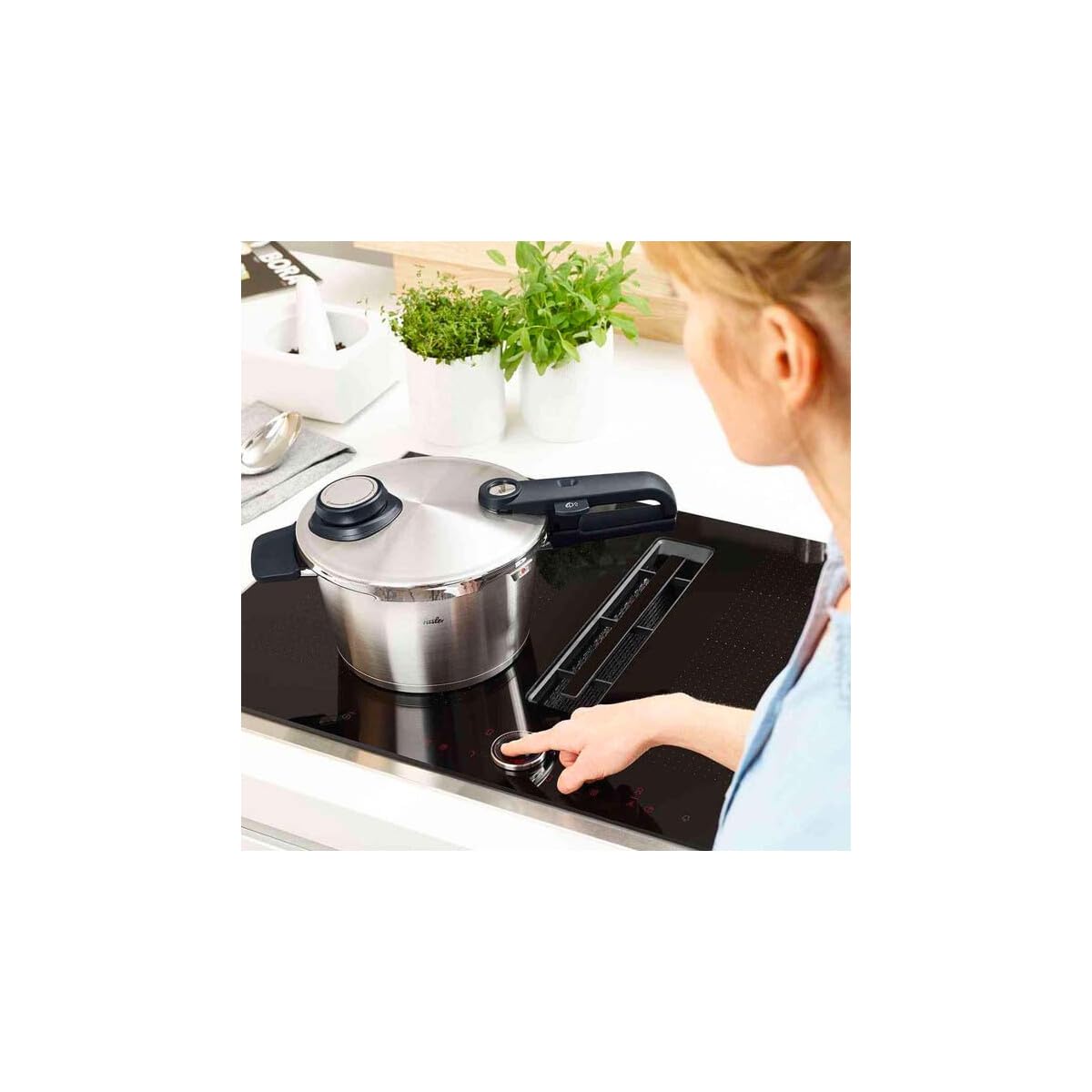 Olla de Presión Premium Fissler Vitavit 3.7 Cuartos con Inserto de Vapor