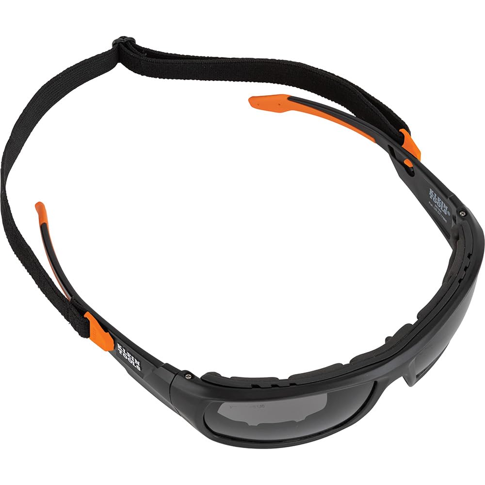 Klein Tools 60471 - anteojos de seguridad ANSI Z87.1+ Pro con junta de marco completo, lentes grises, protección UV, antivaho, resistentes a los arañazos