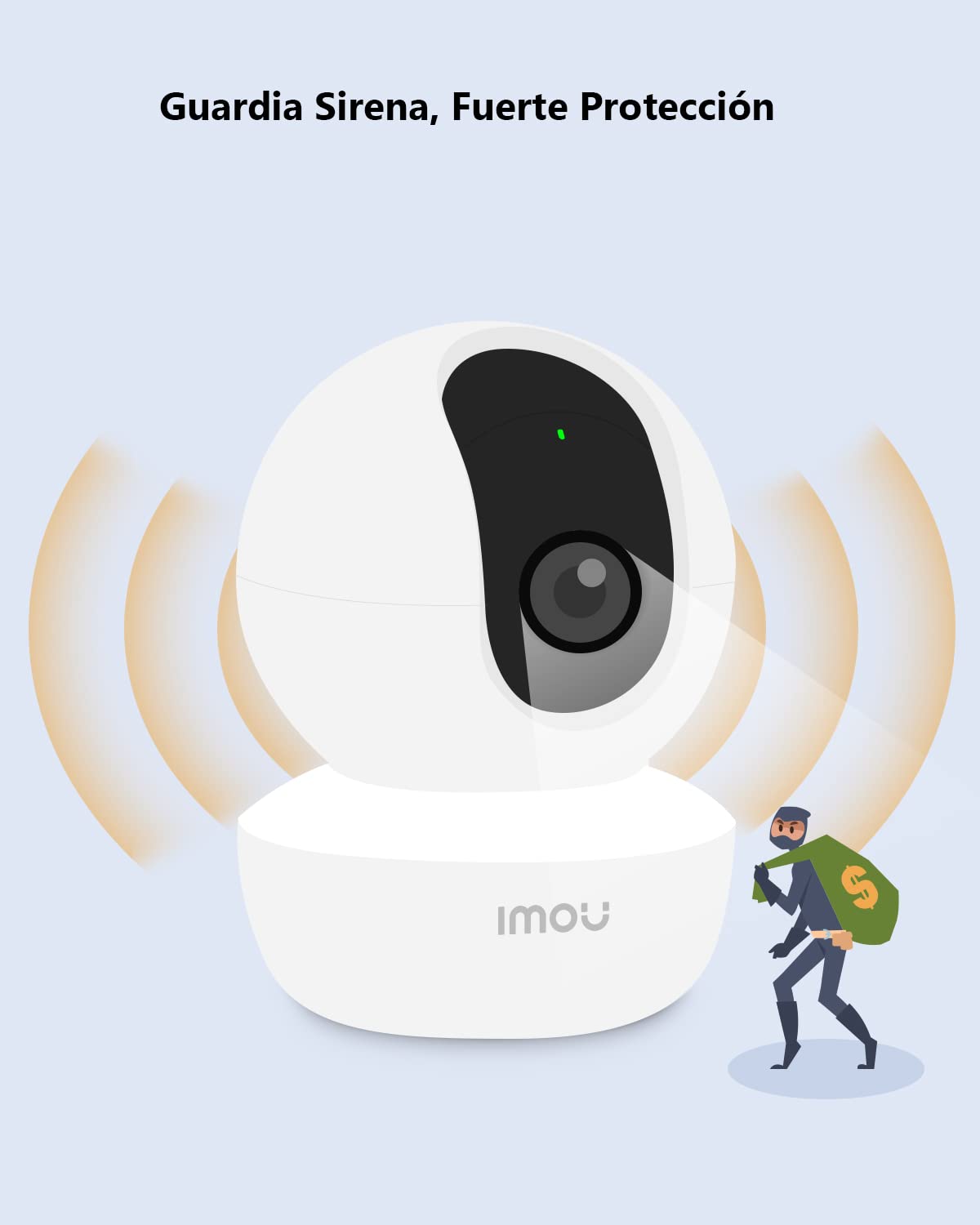 IMOU Cámara de Vigilancia WiFi Interior 360° con AI Detección Humana, 1080P Cámara IP WiFi Interior con Sirena,Audio Bidireccional,Visión Nocturna,Modo de Privacidad,Funciona con Alexa para Bebe