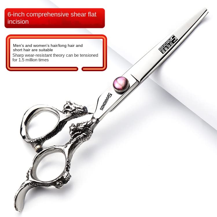 Tijeras de corte de pelo, tijeras profesionales de peluquería de 6 pulgadas, uso doméstico para hombre, mujer, adultos, niños y bebés(6-inch cutting-C)