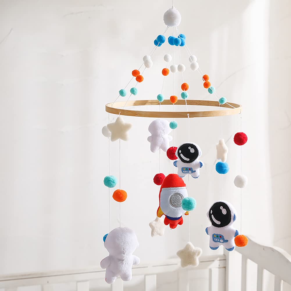 Eforcase Móvil para cuna Astronauta, Móvil de bebé para cuna, Decoración de guardería y techo, Baby shower, Cumpleaños, Navidad, Madera