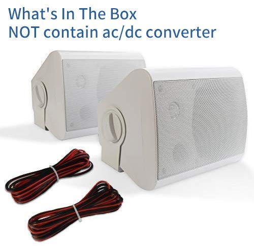 Herdio - Altavoces de Pared para Patio Interior y Exterior de 5.25 Pulgadas, 200 W, Sistema de Montaje en Pared para Todo Tipo de Clima, un par, Blanco